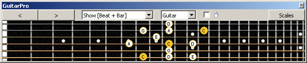 GuitarPro6 6E4E1:4D2 C pentatonic major scale 313131 sweep pattern